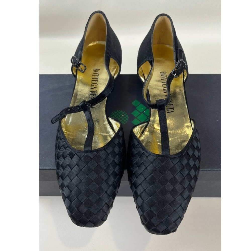 BOTTEGA VENETA INTRECCIATO T-STRAP FLATS